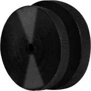 1 Inch X 82 Feet Black Self Adhesive Hook and Loop Tape Sticky Back Roll, Nylon