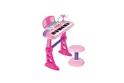 Electronic Kids Keyboard With Stand And Stool - Pink