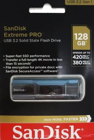 SanDisk 128GB 128G Extreme PRO【SDCZ880-128G】CZ880 USB3.2 隨身碟