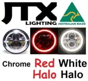 7" Chrome Headlights RED and WHITE Halo Ford Bedford Truck Panel Van E150