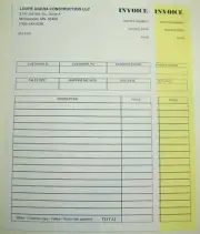 Printed 2-Part Carbonless Forms 500 sets 8.5" x 5.5" Custom receipt proposal NCR