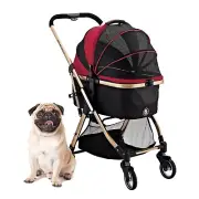 ENZO Pista Lightweight 3-In-1 Pet Stroller+Pet Carrier+Pet Car Seat. 4 S,M 35LB