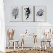 [Namly Design] Personalised Poster - Tennis Art / Set of 3