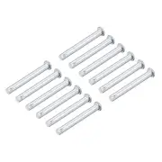 Single Hole Clevis Pins 6mm x 60mm Flat Head Zinc-Plating Solid Steel Pin 12Pcs
