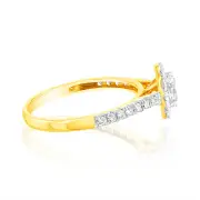 Luminesce Lab Grown 9ct yellow Gold 0.55 Carat Halo Oval Brilliant Cut Ring, S