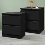 Alfordson 2x Bedside Table Nightstand Storage Cabinet Side End Table Black