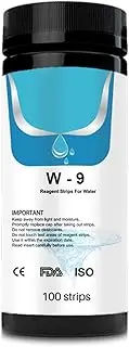 Pool Test Strips for Above Ground Pool | 9 in 1 Spa Test Strips | 100 Strips Swimming Pool Test Strips for Total Alkalinity, Ph, Free Chlorine, Cyanuric Acid-Pool Spa Water Test