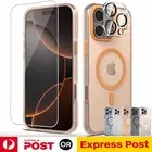 For iPhone 16 Pro Max 16E 15 14 13 12 Clear Magnetic Case Matte Shockproof Cover