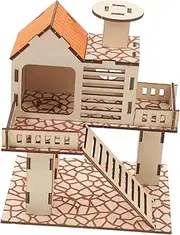 SUPVOX Multipurpose Wooden Pet Tunnel Toy Hideout for Hamsters Rats Mice Guinea Pigs Decorative Hideaway