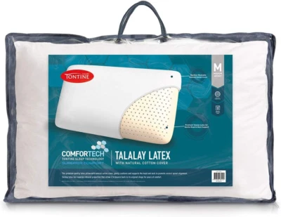 Comfortech Talalay Latex Pillow - Medium Height & Support, Removable & Machine W