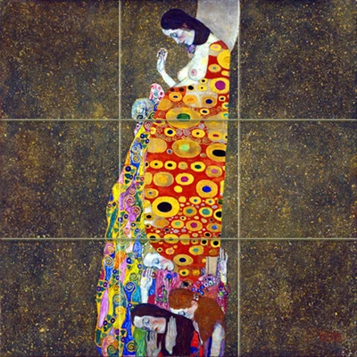 Art Colorful Gustav Klimt Hope Ceramic Mural Backsplash Bath Tile #2006