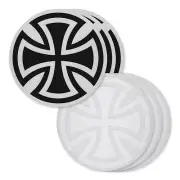 Independent Trucks Cross Stickers, 3.5", Black and/or White, Clear Vinyl, 6-Pack