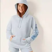 Victoria’s Secret PINK Everyday Campus Lounge Pullover Hoodie Hydrangea Blue L