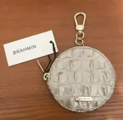 Brahmin Circle Coin Purse Clip-on Moonscape Melbourne Genuine Leather NWT