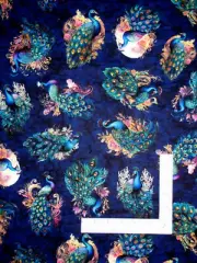 Peacock Bird Fabric Peacocks Animals Birds Feathers Cotton by QT By The Yard