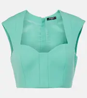 [Balmain] Balmain Wool crop top UK 14 blue
