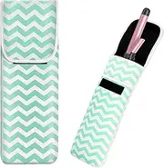 ALEIFLE Women's Heat Resistant Neoprene Curling Iron Holder Flat Iron Curling Wand Travel Storage Cover Case Bag Pouch -Water-Resistant, Green-2, 13 x 5 x1/4 Inch, Mass Beauty