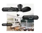 Ceiling Fan With LED Light & Remote Control Black 22” Wide ~ NEW