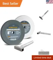 Enduring 8-Inch Bench Grinder Wheels with Diamond Dresser Tool - Dual Grits