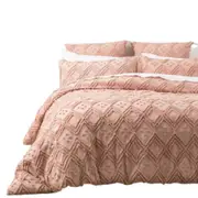 Blush Embroidered Vintage Washed Quilt Set