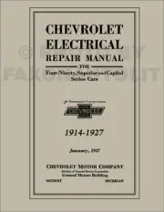 1914-1927 Chevrolet Electrical Repair Manual Troubleshooting Wiring Diagram Shop