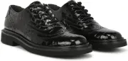 Franco Sarto Women's Audrey Lace Up Oxford Black Patent Croco 8M