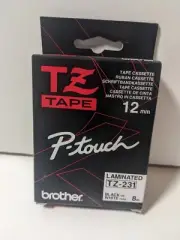 Brother TZ231 Label Labelling Tape P-Touch 12mm - Black on White