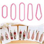 5 Pcs Polymer Clay Cutters Long Dangle Shape Polymer Clay Earrings Cutters
