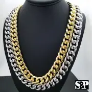 Hip Hop Gold plated Rapper Style 14mm 24",30" Chunky Miami Cuban Chain Necklace