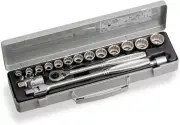 TONE 1/2" Drive 12 pt 3/8"-1" Socket Wrench Set 750 17 Tools JAPAN