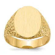 14K Yellow Gold 17.0x13.0mm Closed Back Men's Signet Ring