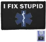 [MUNAN] ACU EMS EMT Star of Life I FIX Stupid Subdued Paramedic Medical Tactical Army Gear Fastener Patch