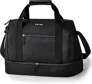 Vuudh Gym Bag for Women, 37L Carry On Travel Duffel Bag with Shoes Compartment, black