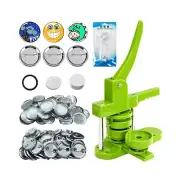 Button Maker Machine 75mm, 3-inch Green Badge Pin Press Button Making Kit wit...
