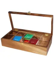 Woodard & Charles 10-Compartment Tea Box NoSize NoColor