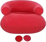 Inflatable Flocking Lounger Sofa, Inflatable Lounge Chair, Lounger Sofa with Armrest for Indoor Living Room Bedroom
