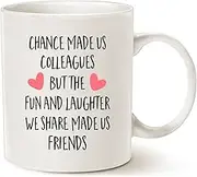 Coworker Gifts for Women Men - Chance Made Us Colleagues - 11 Oz Coffee Mug Coworker Leaving, Farewell, Going Away, Retirement, Birthday Gifts for Co-Workers Male Female Boss Friends