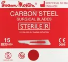 100pcs Swann Morton No.15 Steel Sterile Sealed Steel Surgical Scalpel Blades
