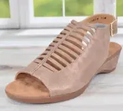 New WALKING CRADLES Karina Metallic Suede Backstrap Sandals Size 7.5 CIPRIA