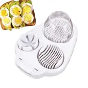 Egg Slicer 3-Way Boiled Egg Slicer Stainless Steel Wire Egg Cutter Kitchen Tool