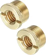 uxcell Mic Stand Adapter 3/8 Female to 5/8 Male Brass Mic Screw Adapter for Microphone Tripod Stand Gold 2 Pack
