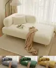 Chaise Lounge Daybed 1.5M/1.8M Lamb Fleece Fabric Sofa Chair 4 Colours