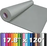 PerkHomy 17.8" x 1,440" (120') Light Grey Kraft Paper Roll for Craft Bulletin Board Paper Art Table Covering Crafting Gift Wrapping Bouquet Packing Parcel 80GSM 55LB (Light Grey, 17.8" x 120')
