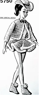 5750 Vintage Doll RODEO OUTFIT Pattern to Crochet (Reproduction)