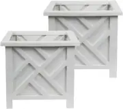 Chippendale Planters | Set of 2 | White