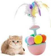 Feather Ball Cat Toy,Kitten Balance Swing Ball | Cat Feather Interactive Self-Play Enrichment Toys for Indoor Kittens Eliminating Boredom