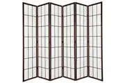 Shoji Room Divider Screen Brown 6 Panel