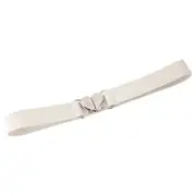 Trendy Thin Elastic Stretch Waistband Female Love Heart Metal Buckle Belt For Women Dresses