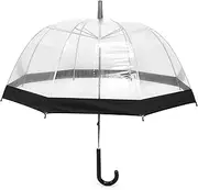 in Rainy Days, The car is Convenient Clear White Bubble Umbrella with Windproof Dome - Transparent Umbrella for Adults Suitable for Outdoor, rain and Sun Shading