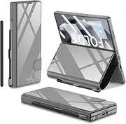 Case for Samsung Galaxy Z Fold6, Fashionable and Shockproof Case with Built-in Screen Protector and Pen Slot (Gray,for Galaxy Z Fold6)